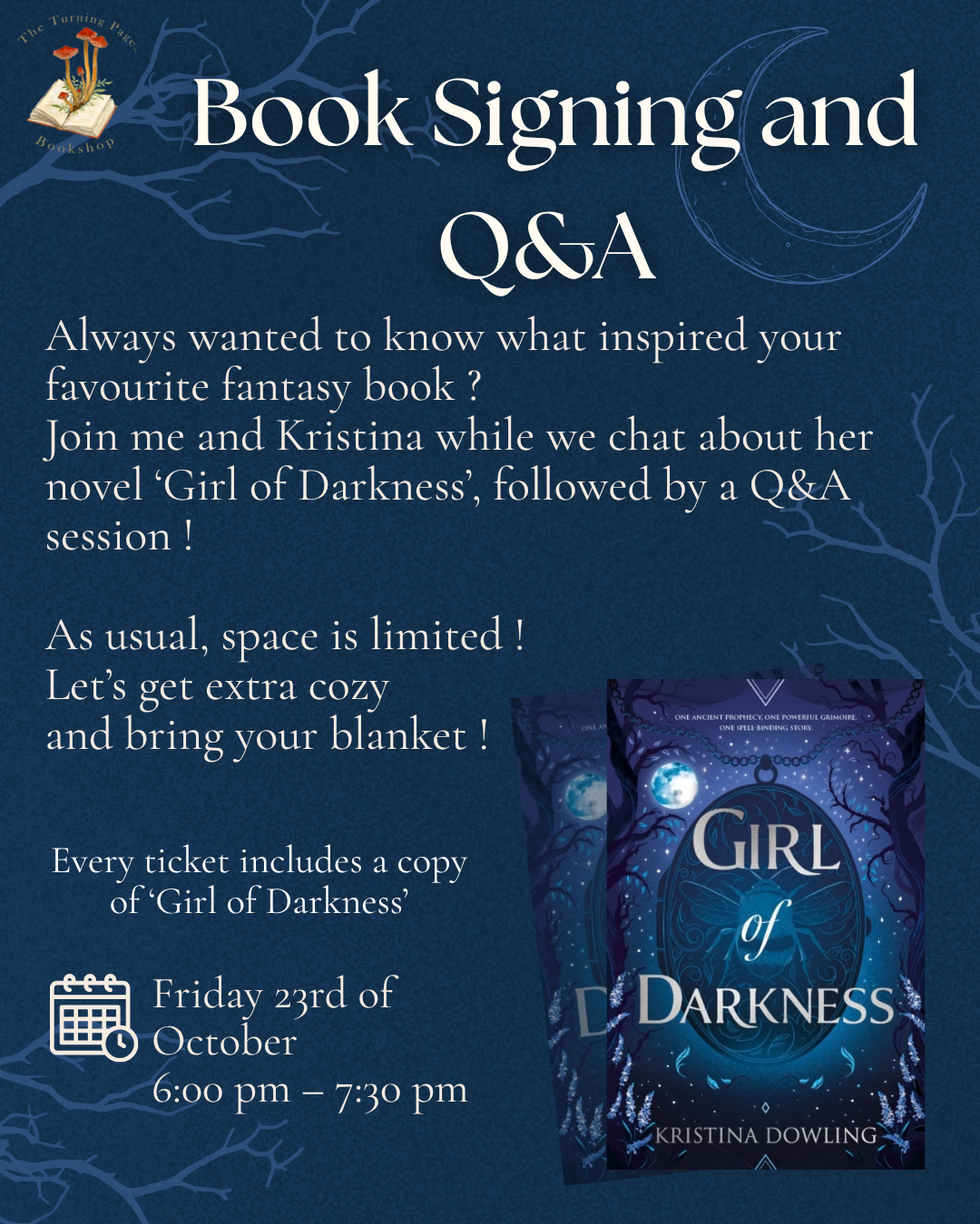 Author Q&A - 'Girl of Darkness' by Kristina Dowling
