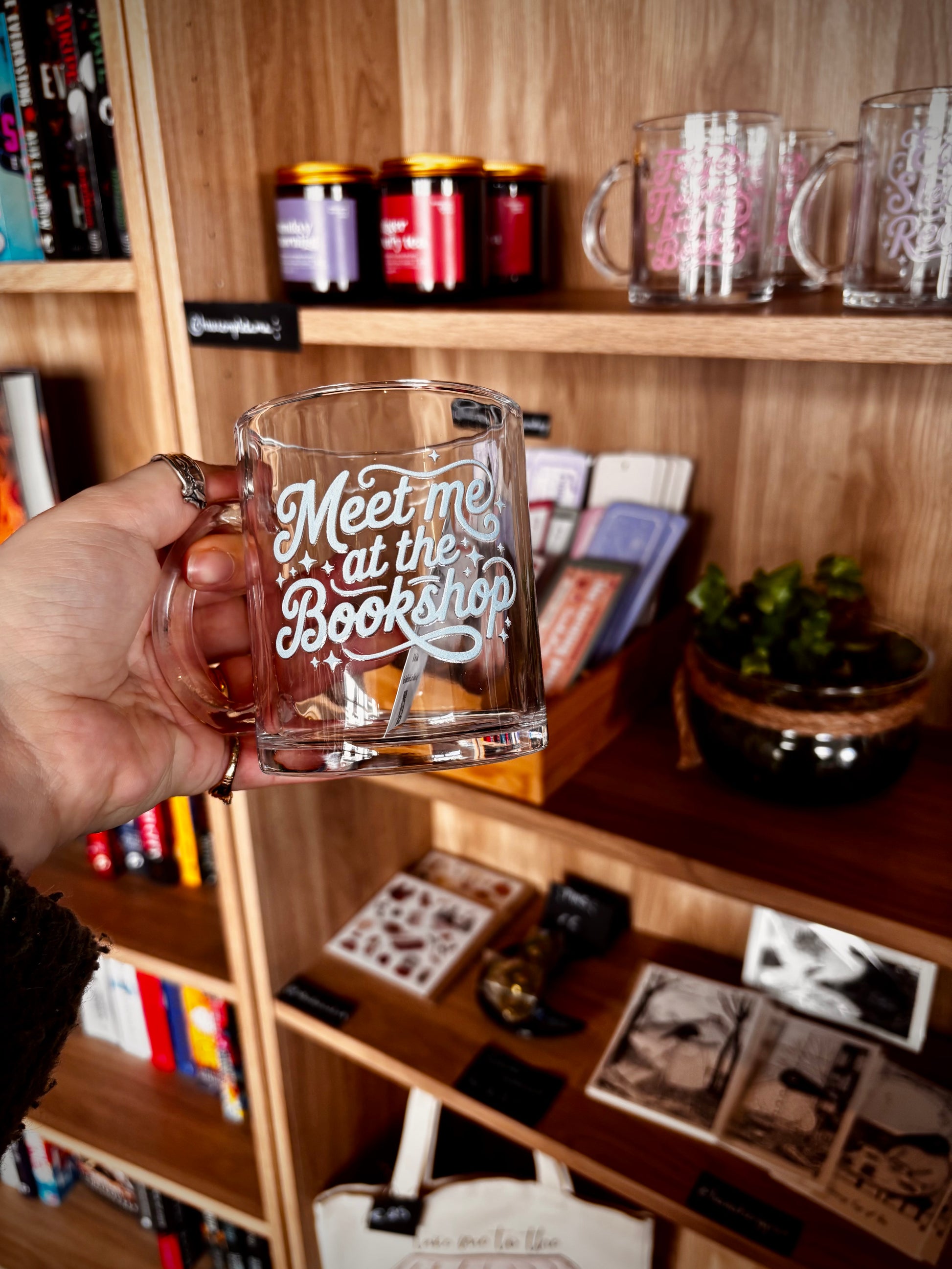 Glass Mug for Coffee & Book Lovers