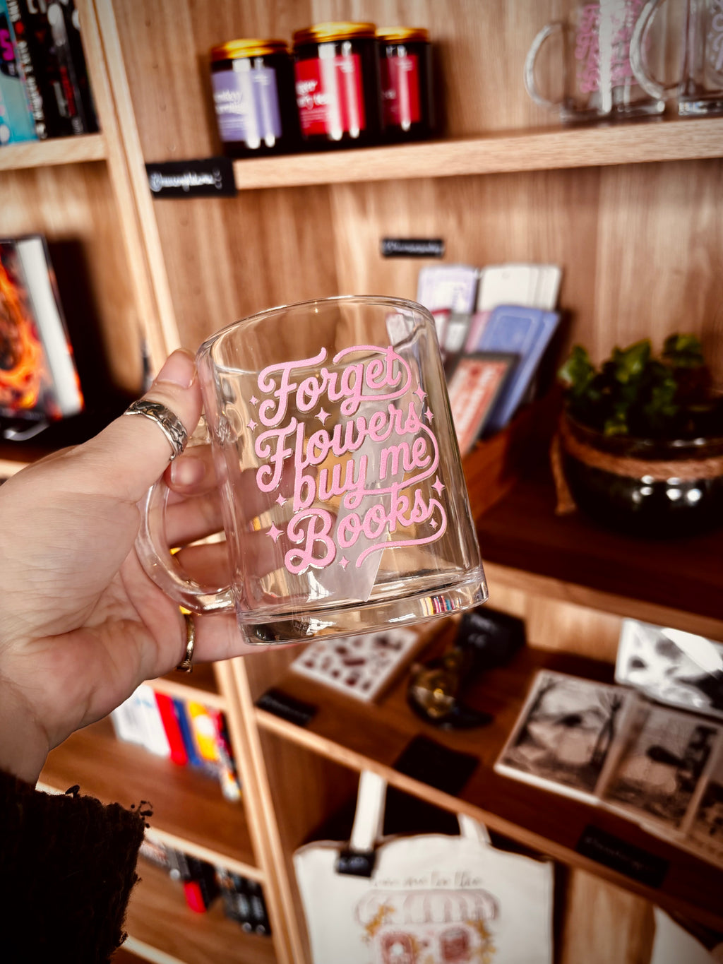 Glass Mug for Coffee & Book Lovers