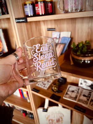 Glass Mug for Coffee & Book Lovers