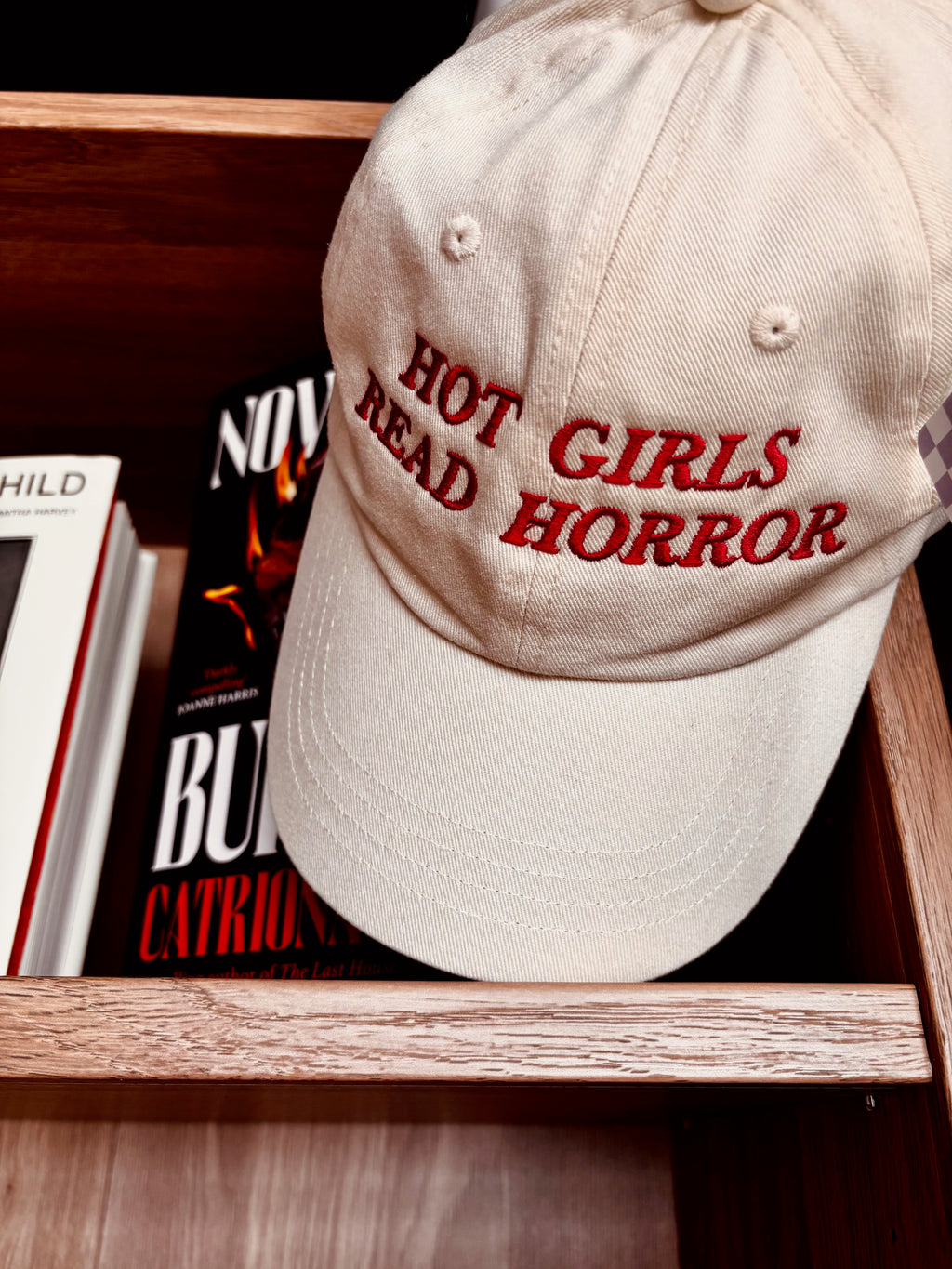 'Hot Girls Read Horror' Baseball Cap - Tired Girl Apparel
